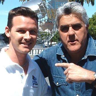 Atlanta Magician Ken Scott with Jay Leno.